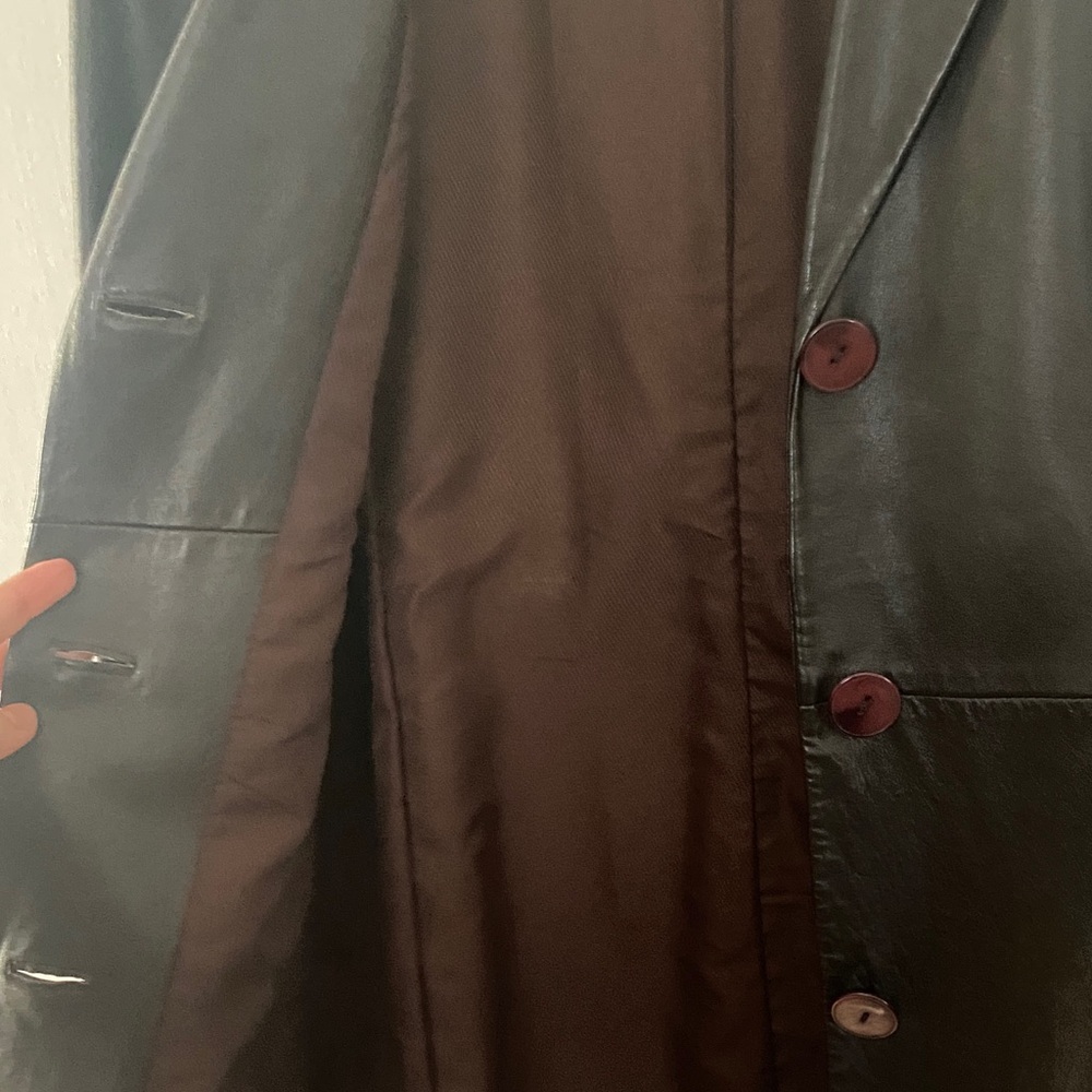 Zara Sleek Black Genuine Real Leather Jacket: Black and Brown - Picture 3 of 16